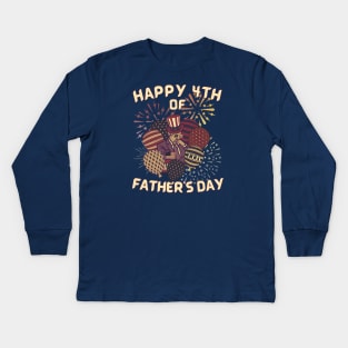 Retro Funny 4th of July Joe Biden Fathers Day Kids Long Sleeve T-Shirt